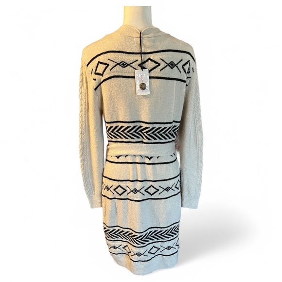 Lucky Brand Cream and Black Cardigan Dress, NEW - Picture 2 of 5
